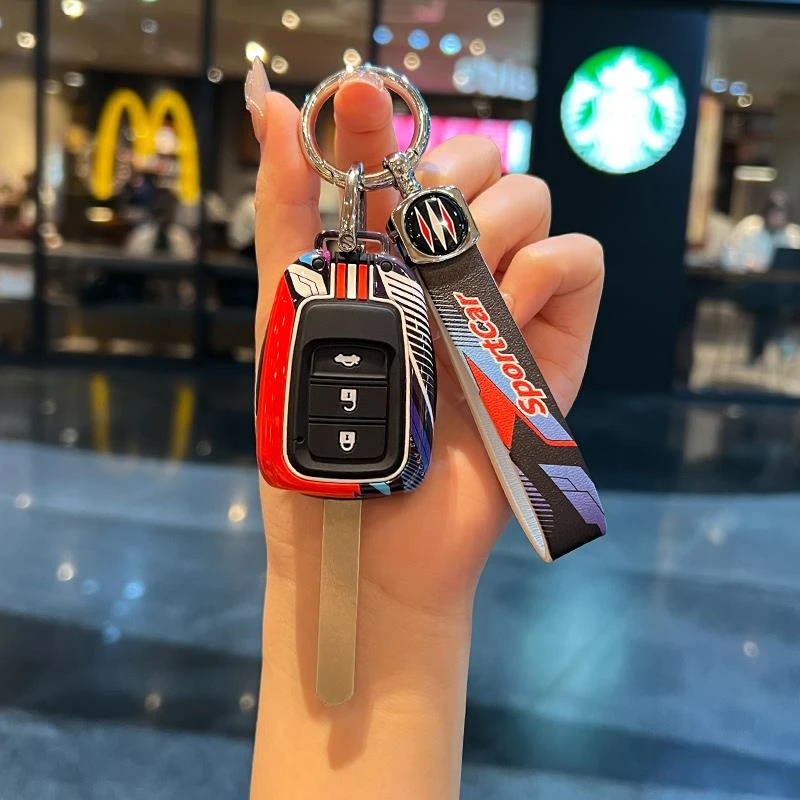 适用于广汽本田飞度钥匙套东风xrv直板缤智老款锋范男竞瑞女扣壳