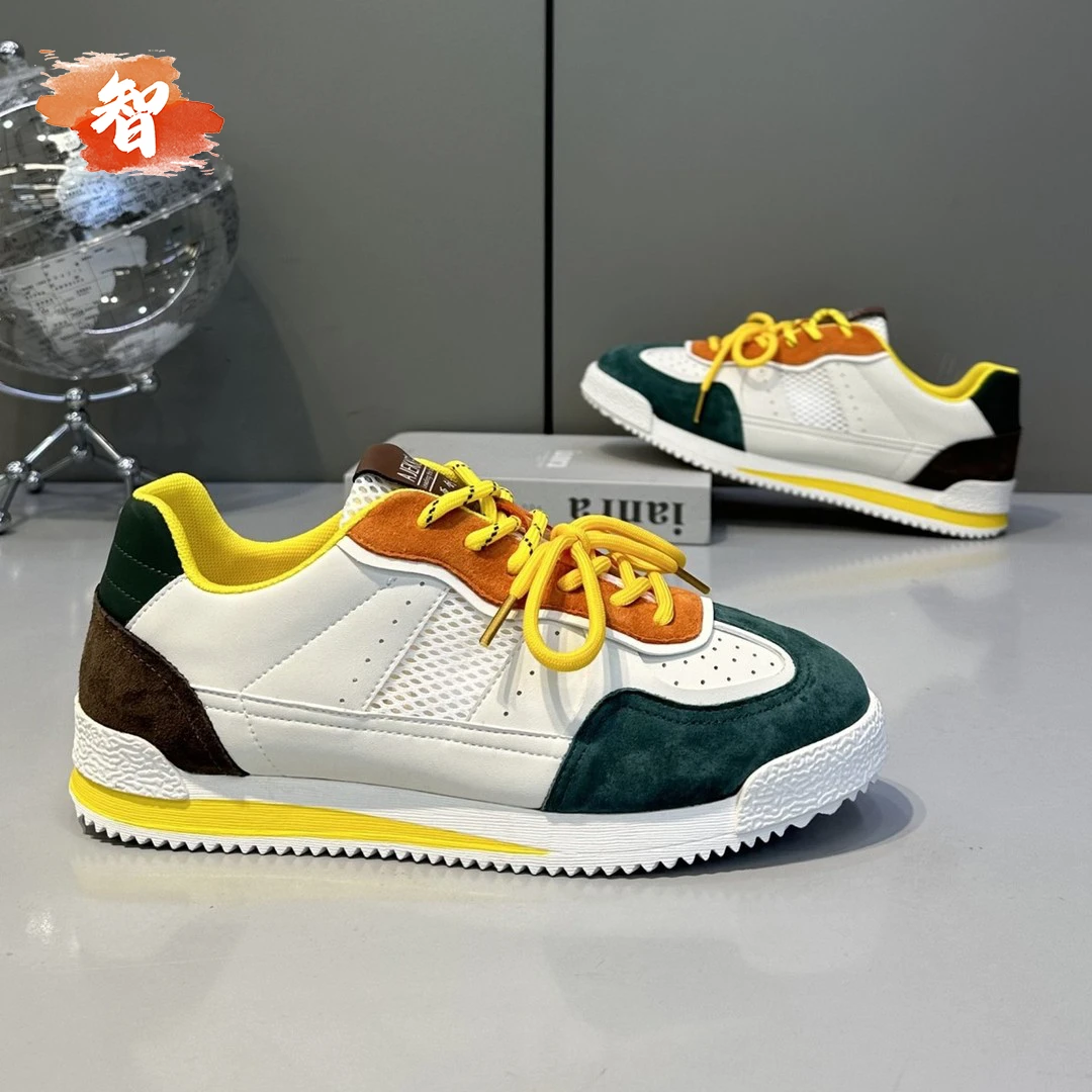 小智家潮男板鞋时尚个性多色拼接休闲鞋2025爆款男鞋夏季透气百搭