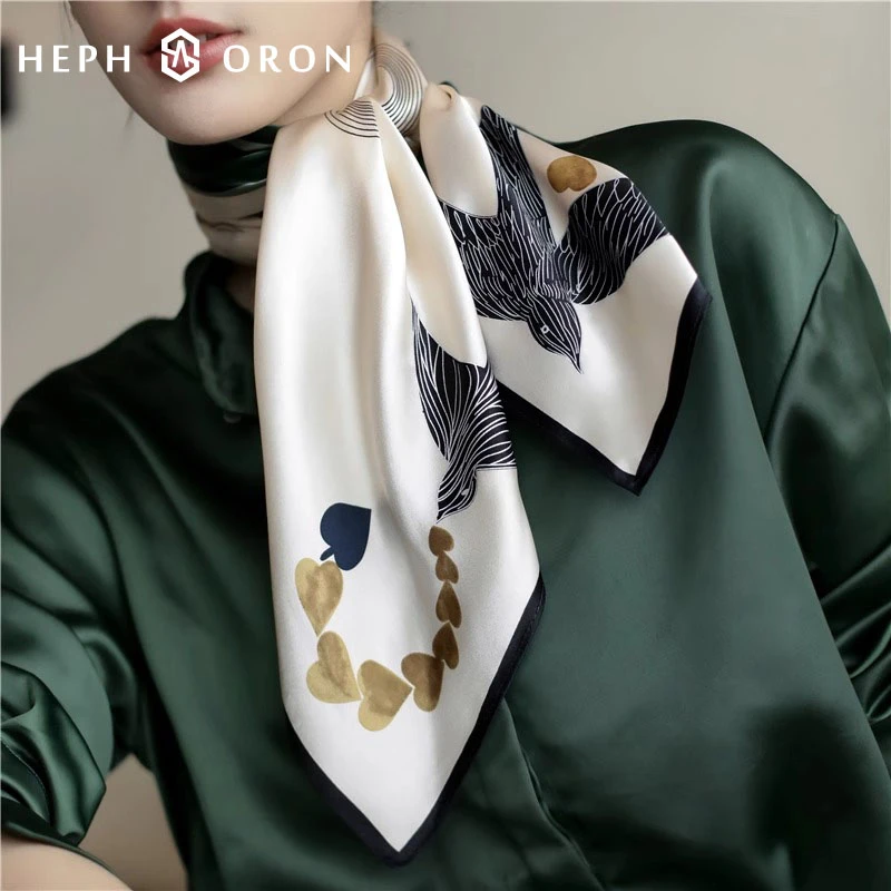 轻奢品牌真丝柔软印花丝巾女夏季新款百搭桑蚕丝送礼礼品围巾披肩
