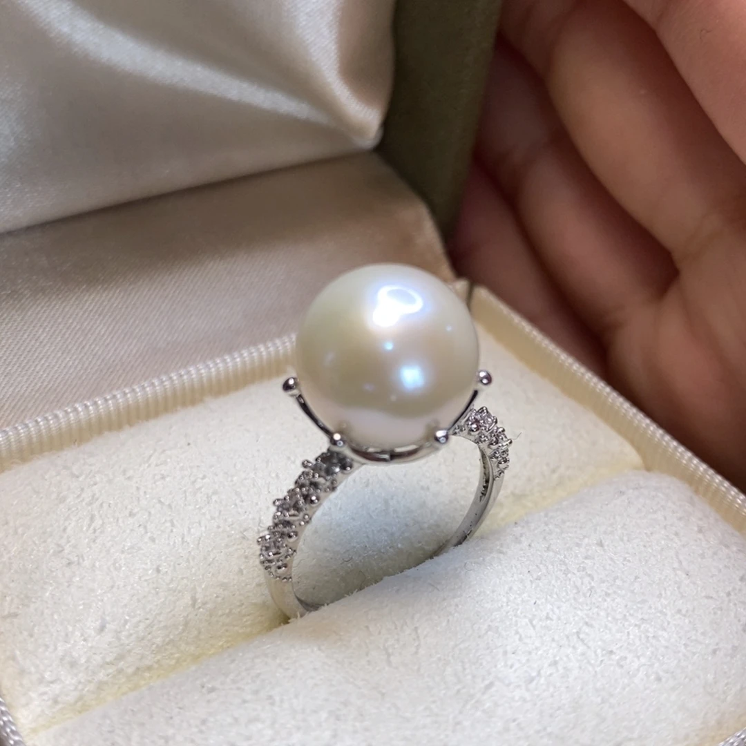 淡水珍珠戒指银S925镶嵌