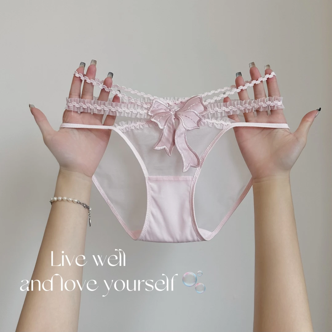 【雾都恋人】性感蝴蝶结蕾丝内裤女纯欲美腰诱惑约会战袍女士三角裤