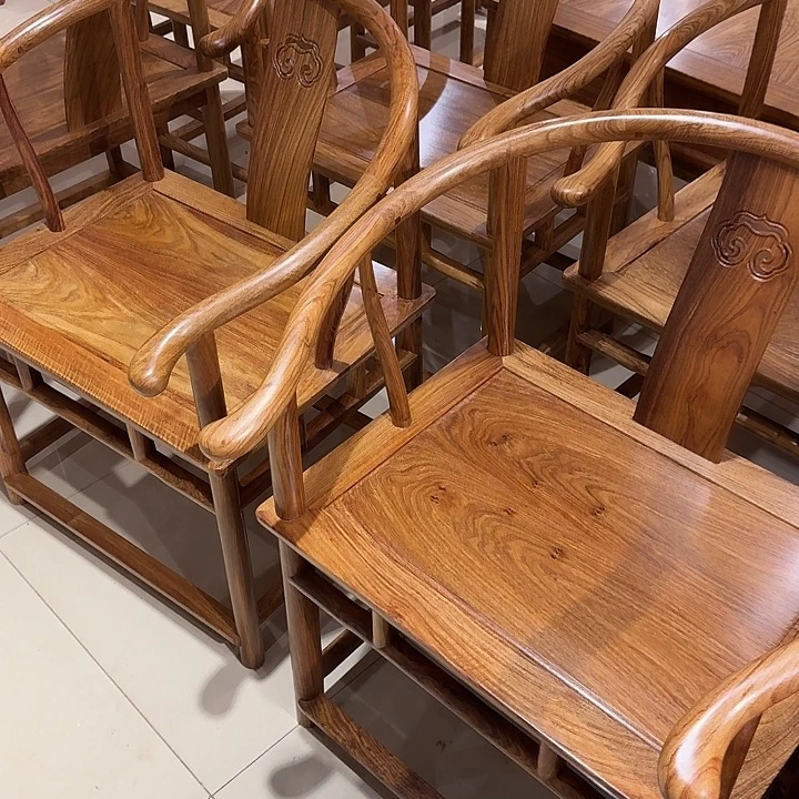 木刺猬紫檀全料圈椅1对包邮