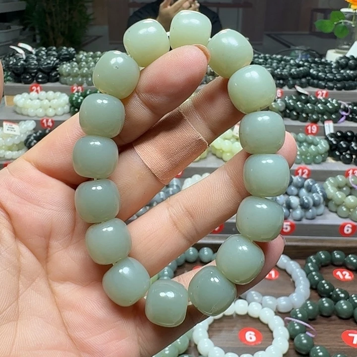 未镶嵌手链和田玉新疆且末蓝青花老型卡14
