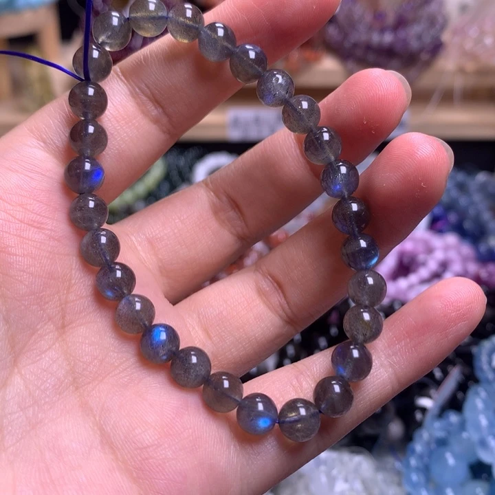 未镶嵌手串水晶6.7灰月光
