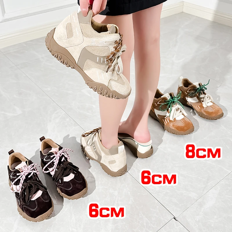 张匠人小个子内增高8公分德训鞋6厘米保暖休闲运动时尚阿甘鞋