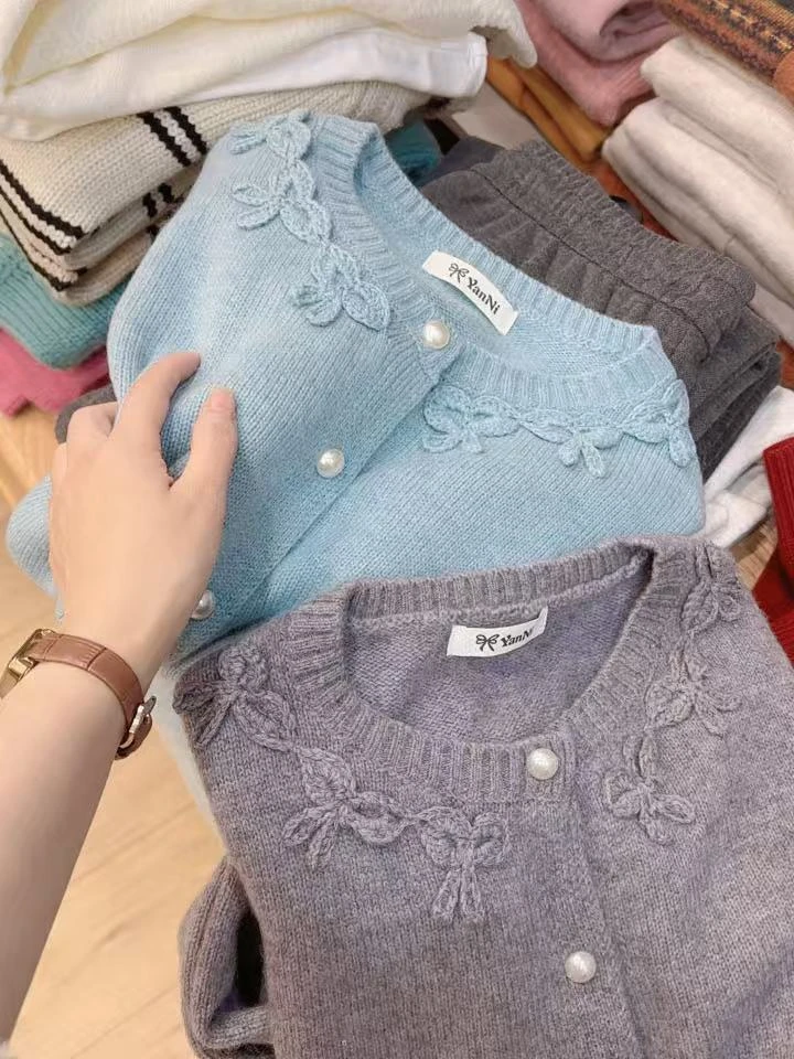 七言家 高品多色蝴蝶结开衫1