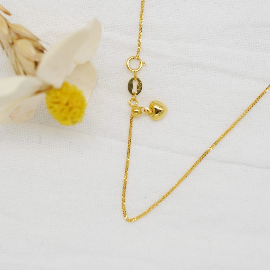 00 K桃心细款肖邦项链50CM 18k金 克重多退少补 E454