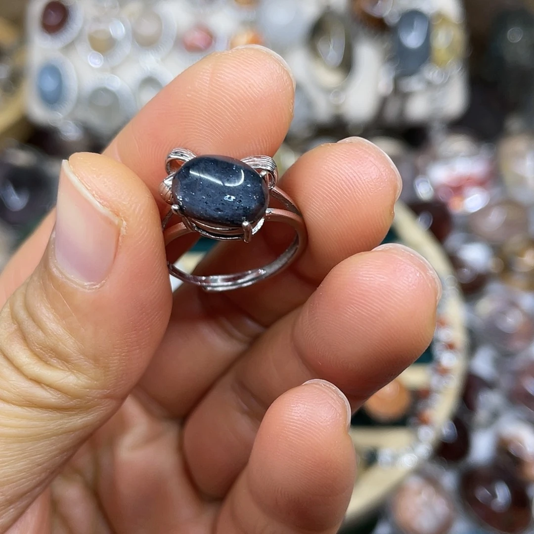 【闪购商品】银S925镶嵌珠宝半成品水晶戒指
