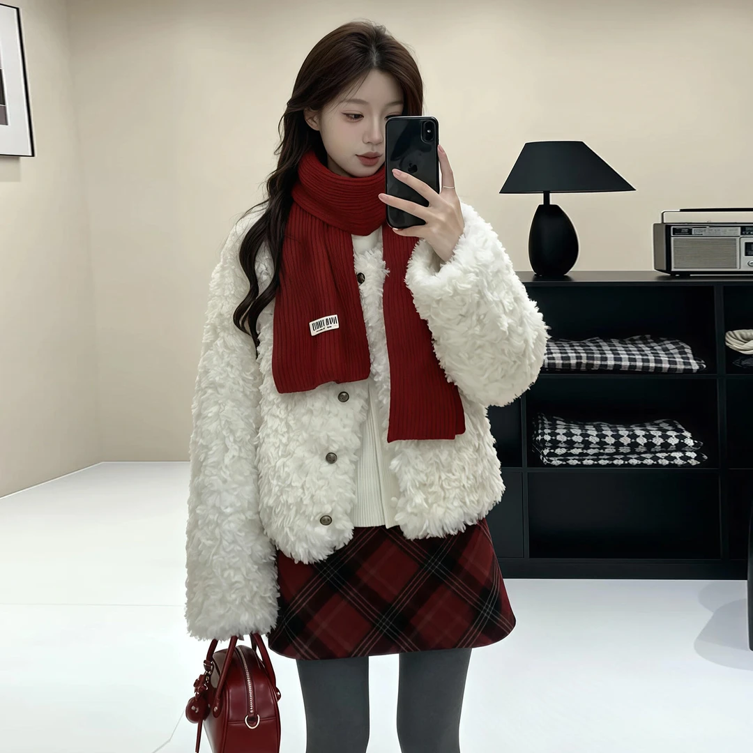 韩系深冬裙子女秋冬季2026新款超火ootd新年穿搭一整套装裙A144