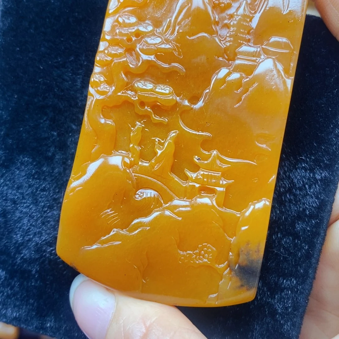 未镶嵌石英质玉（黄龙玉）吊坠(不含链)