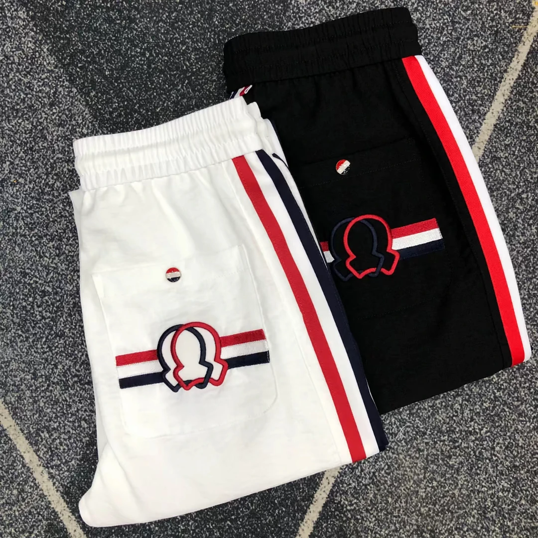 春季新款欧货潮流百搭麻感舒适宽松侧边条男士休闲裤【8892】