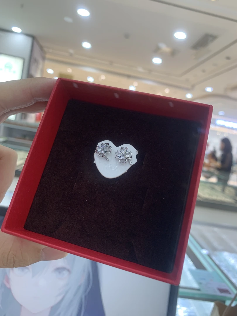 925银耳饰 RC195四叶草耳钉耳饰