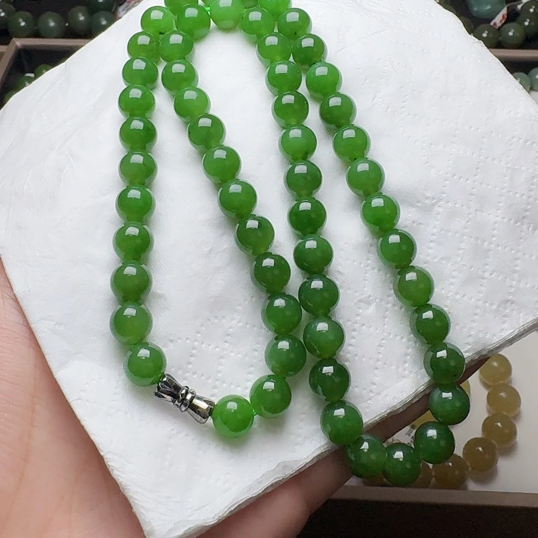 和田玉（碧玉）未镶嵌手链8 56 俄