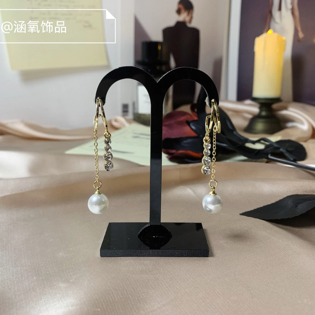 合金锆石耳饰 玫瑰的故事同款新款气质流苏耳坠珍珠耳饰