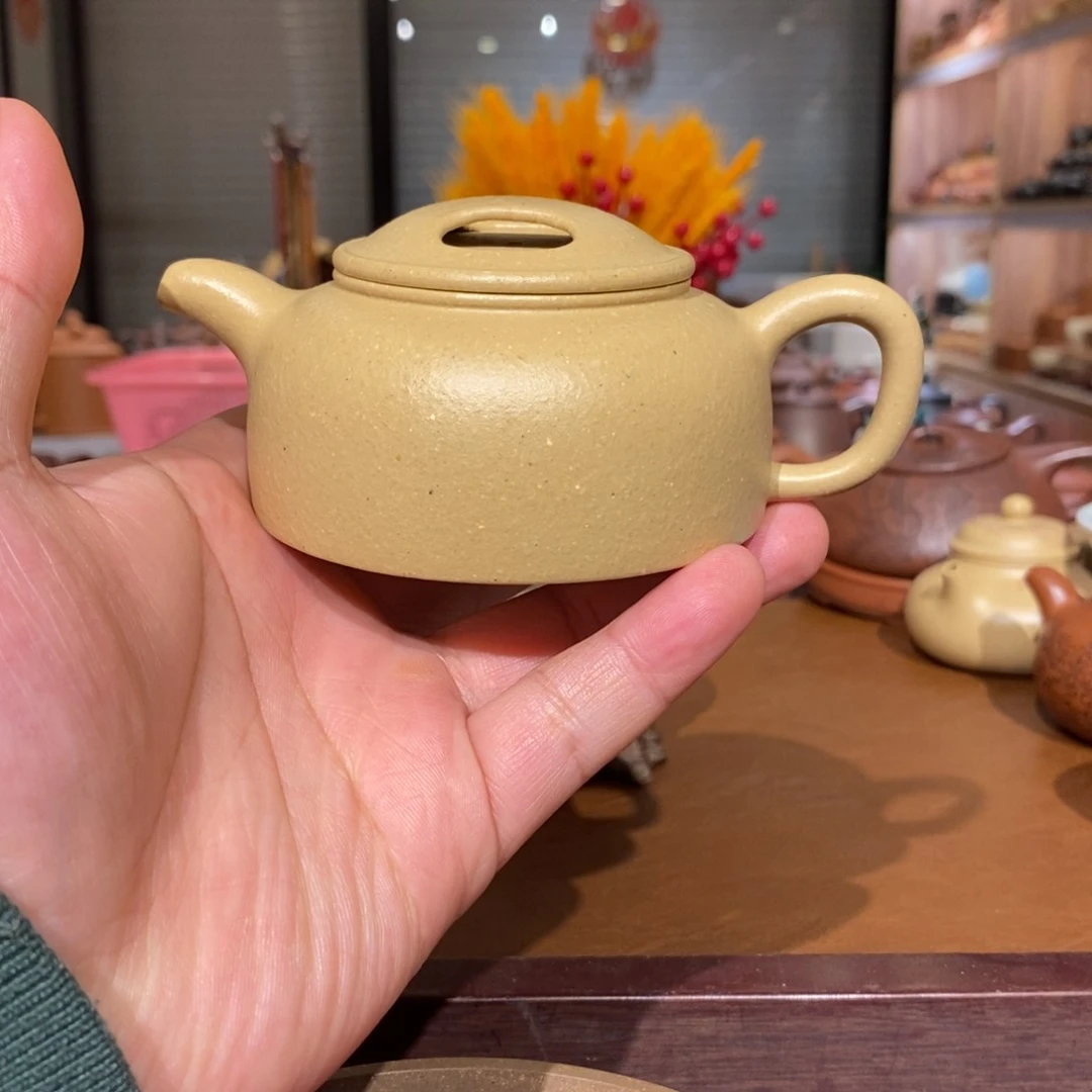 紫砂茶壶原矿本山绿泥之梨皮绿泥牛盖190cc