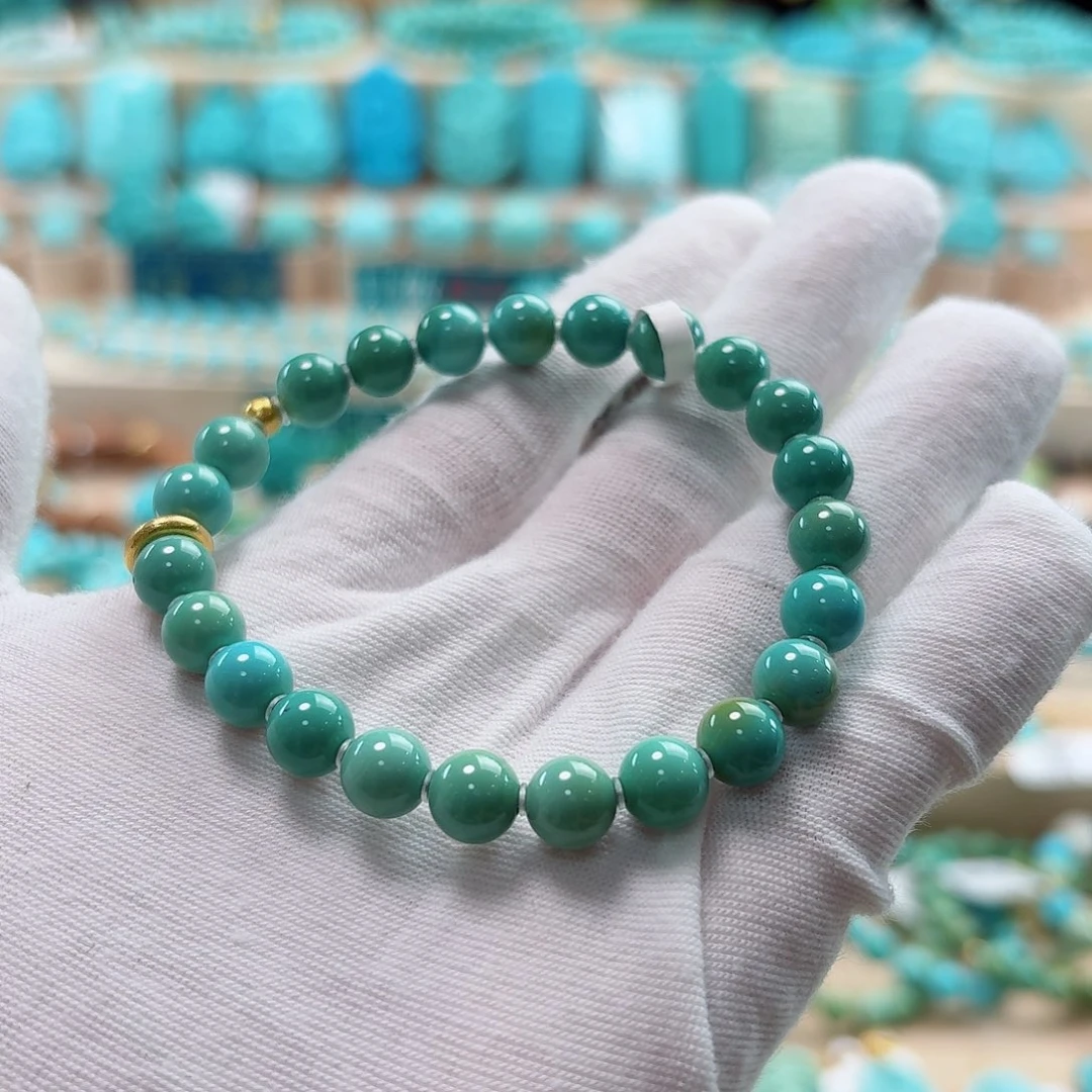 绿松石18K金镶嵌珠宝奇石