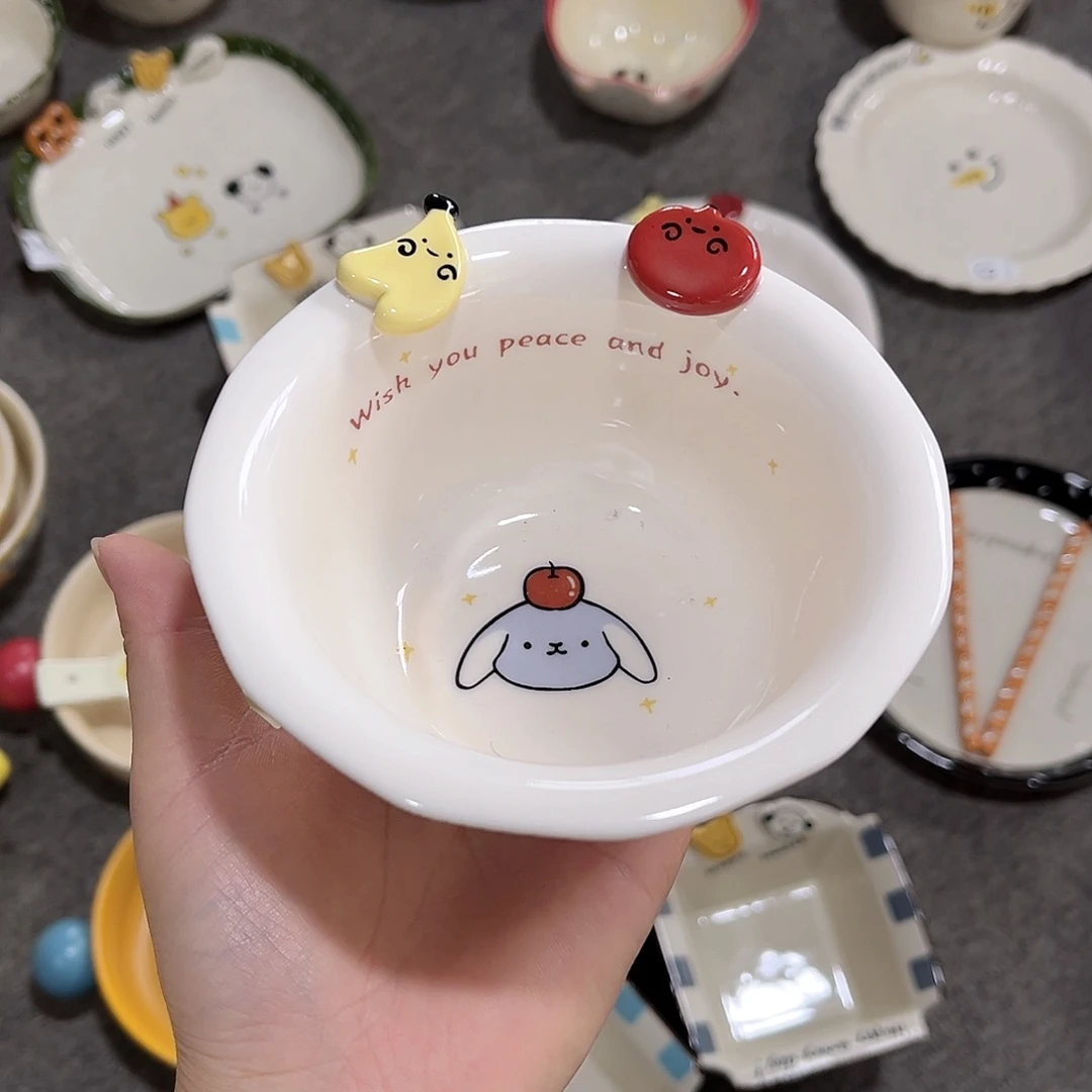 正品苹果小狗4寸陶瓷餐具