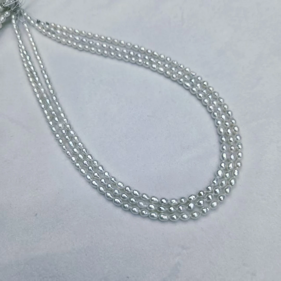【珍珠购】淡水珍珠项链 野生keshi小米珠 3-4mm 时尚 多样性发一