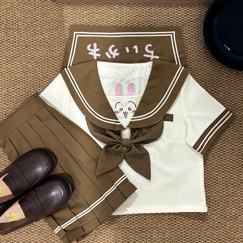 乌萨奇水手服夏季日学院风原创萌系jk制服上衣套装女甜心可爱套装