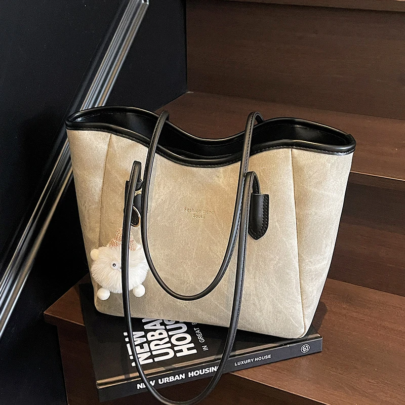 时尚通勤大容量包包女式2025新款春夏季百搭单肩包外出上班托特包