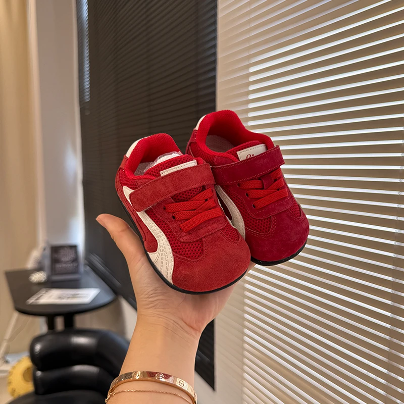 GIHNOURAT【真皮款学步德训鞋】真皮儿童透气运动鞋新款网面德训鞋