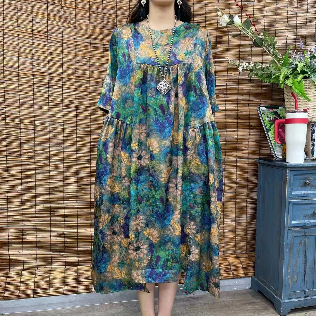 890新款春夏洋气显瘦减龄遮肉连衣裙碎花裙QZ