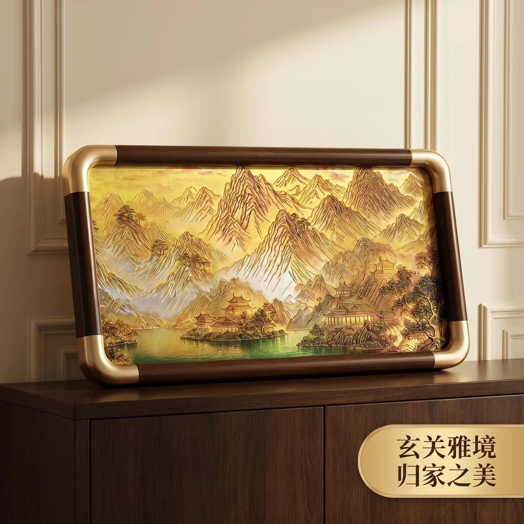 0080-18*32财满金山装饰摆台玄关书房茶室客厅挂画