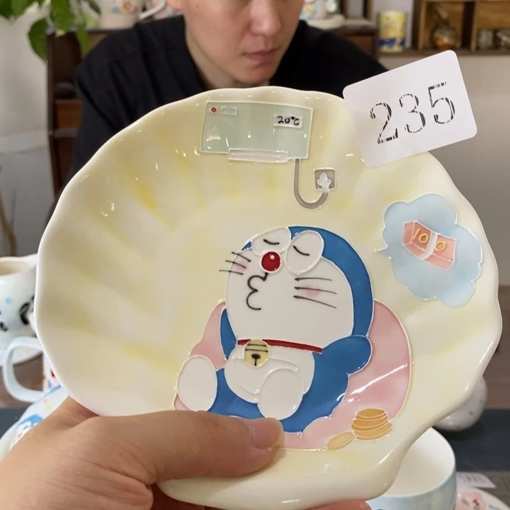 瓷片景德镇釉下彩手绘