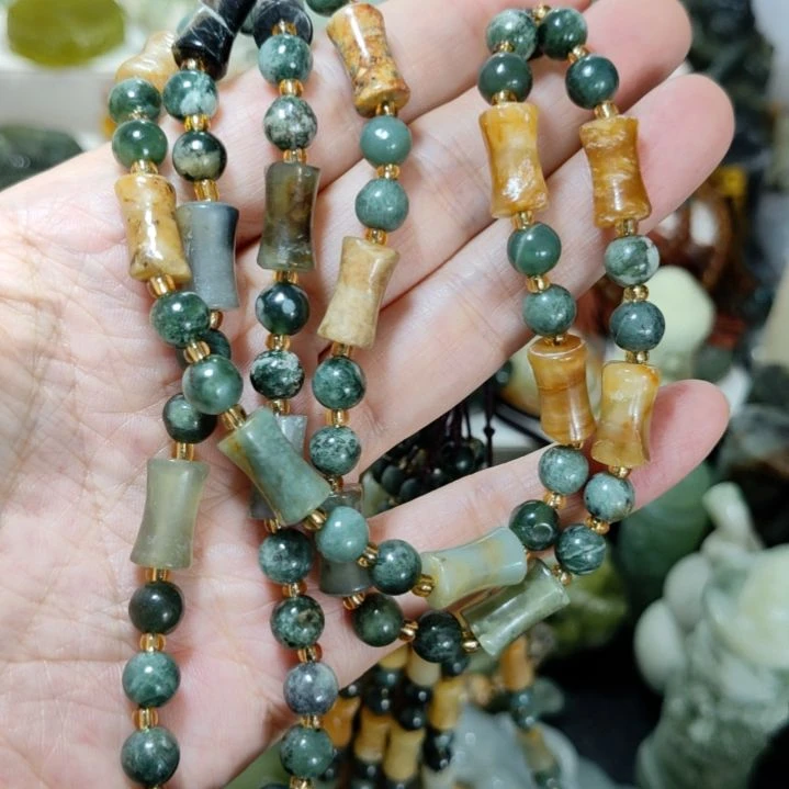 岫玉未镶嵌微瑕链子链子