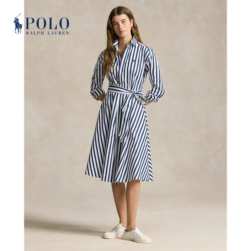 Ralph Lauren/拉夫劳伦女装 经典配腰带棉质衬衫式连衣裙RL23961