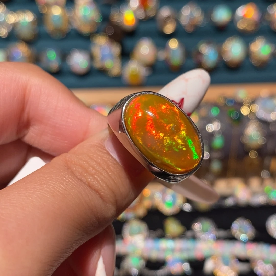 欧泊银S925镶嵌戒指