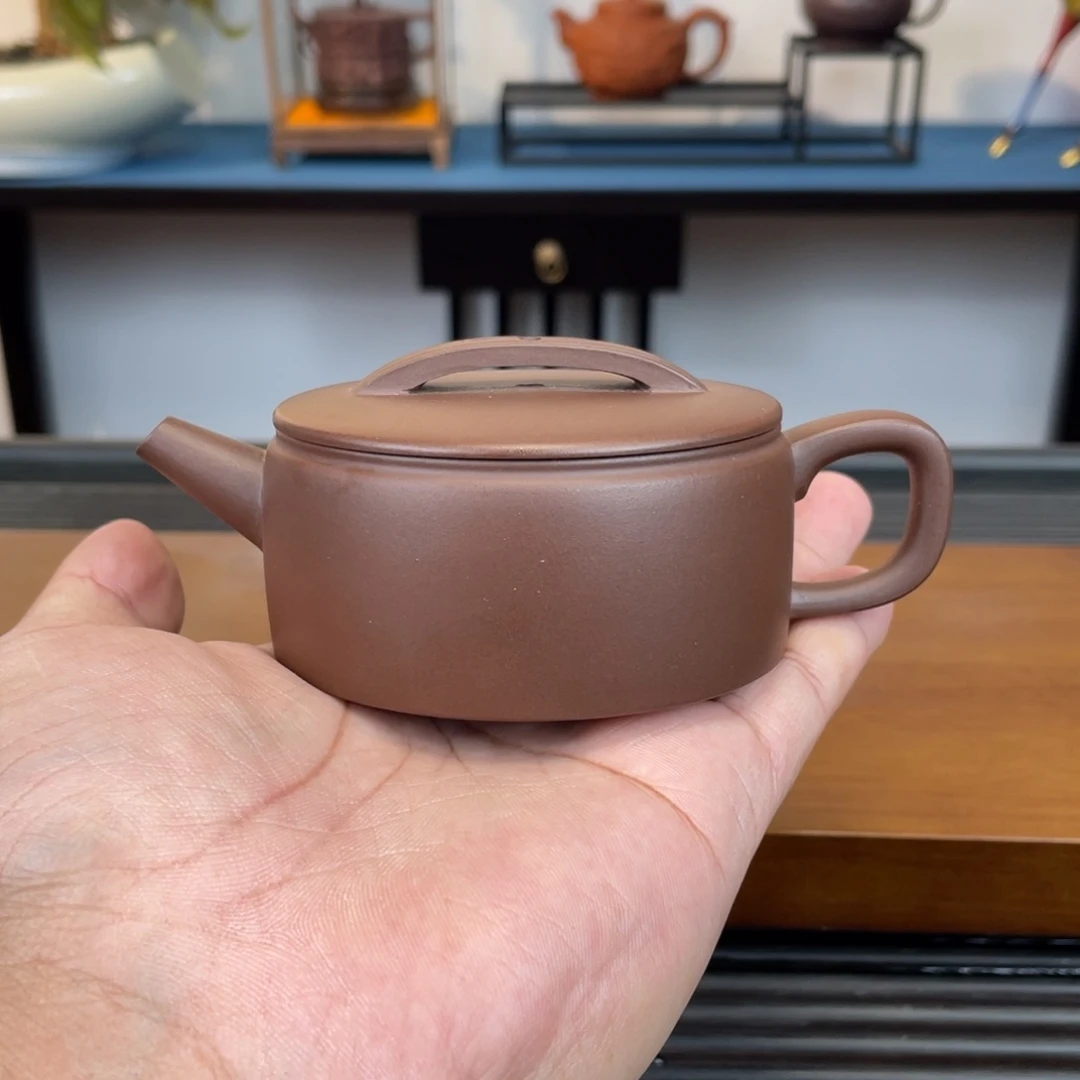 紫砂茶壶紫泥汉瓦150cc