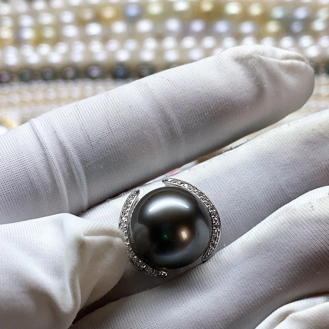 大***u海水珍珠颈饰银S925镶嵌