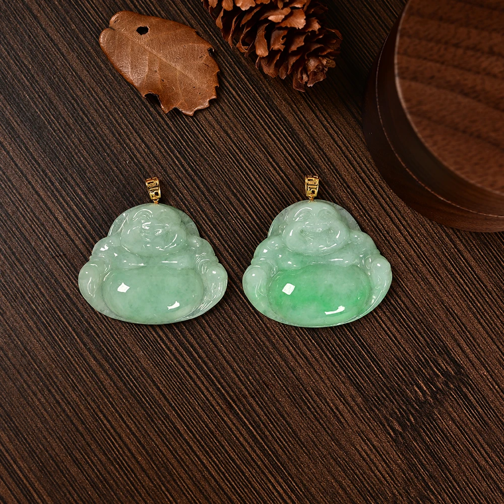 【云上叙】18K金翡翠吊坠-多样性发一件- 24*20*5mm-V20631-M（甄选）