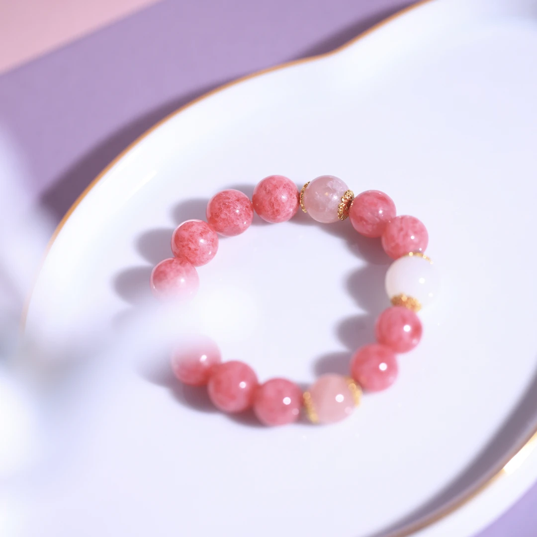 925银银制品 银镶圆珠蔷薇手串SY欧若风珠宝手工气质轻奢老型镶嵌