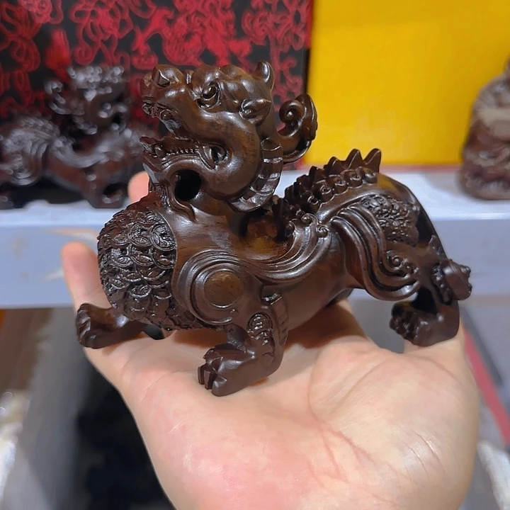 木黑檀木15金钱貔貅一只
