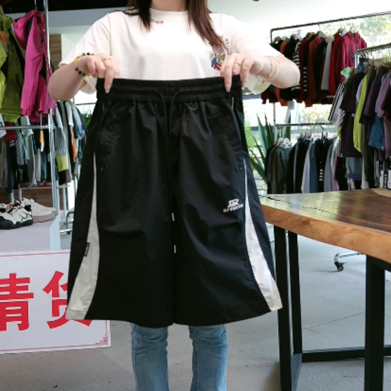 【实体品质】男童夏季薄款中大童宽松休闲运动裤五分裤刺绣拼接短裤