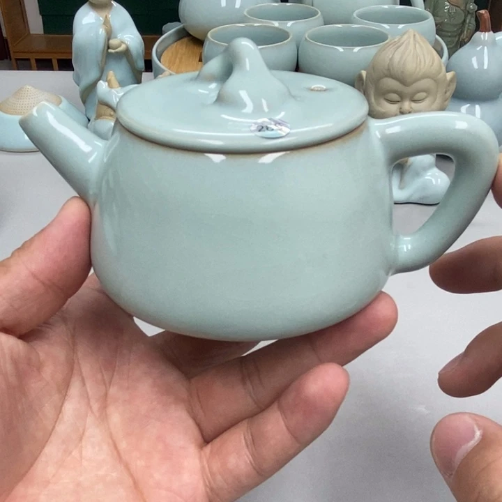 瓷午*天青色赵琳老师瑕石瓢壶285