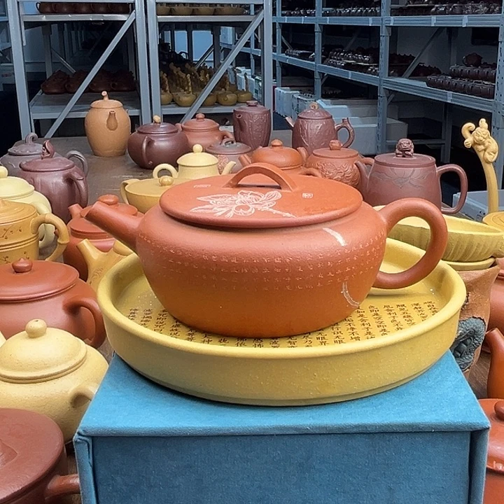 茶壶紫砂原矿红降坡170cc