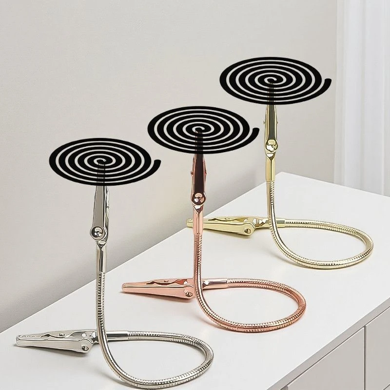 【店铺热销】新款便携蚊香夹子双头鳄鱼夹蚊香超长金属线香支架夹子