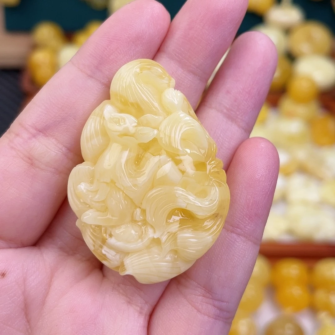 蜜蜡未镶嵌毛衣链蜜蜡