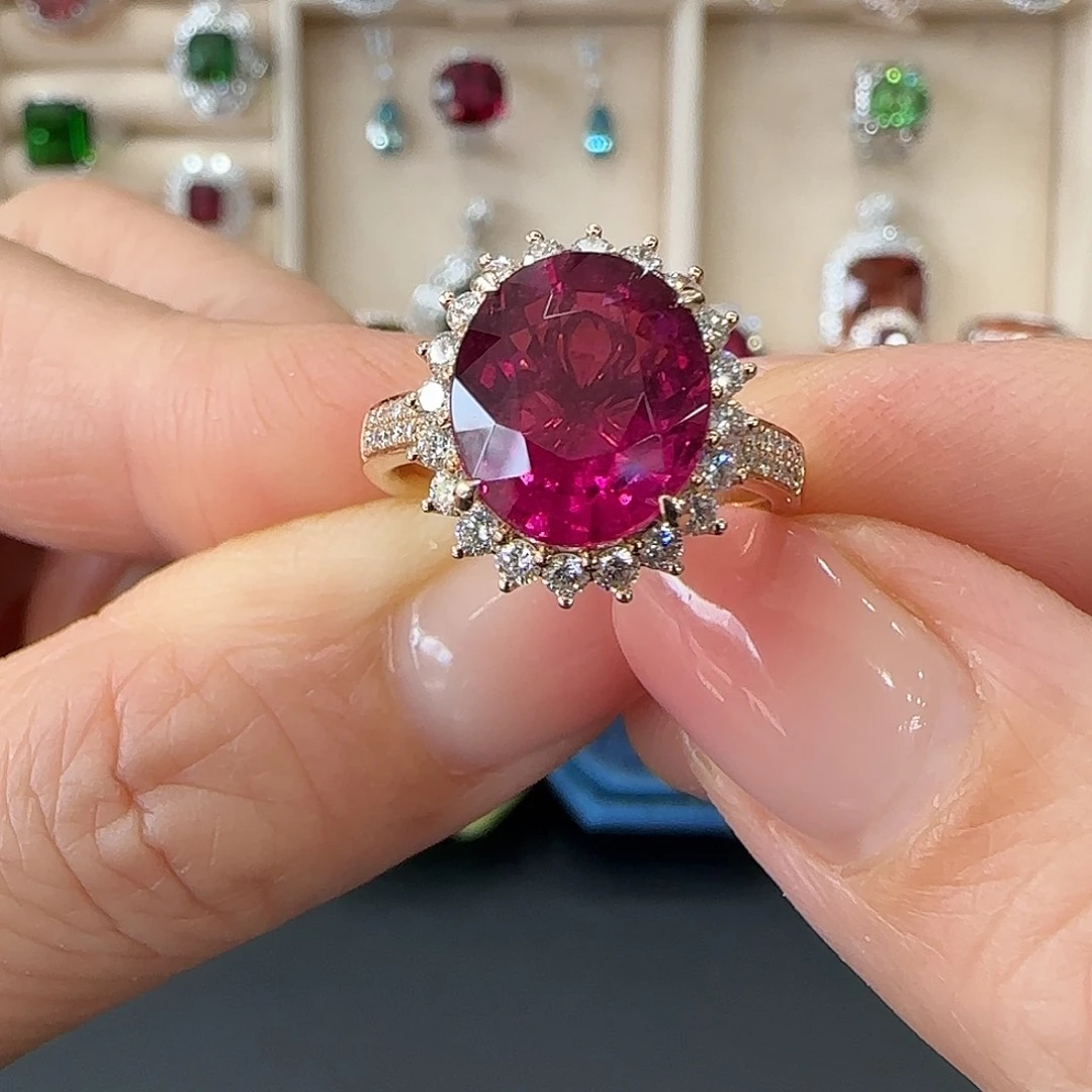 戒指碧玺18K金镶嵌4.67ct