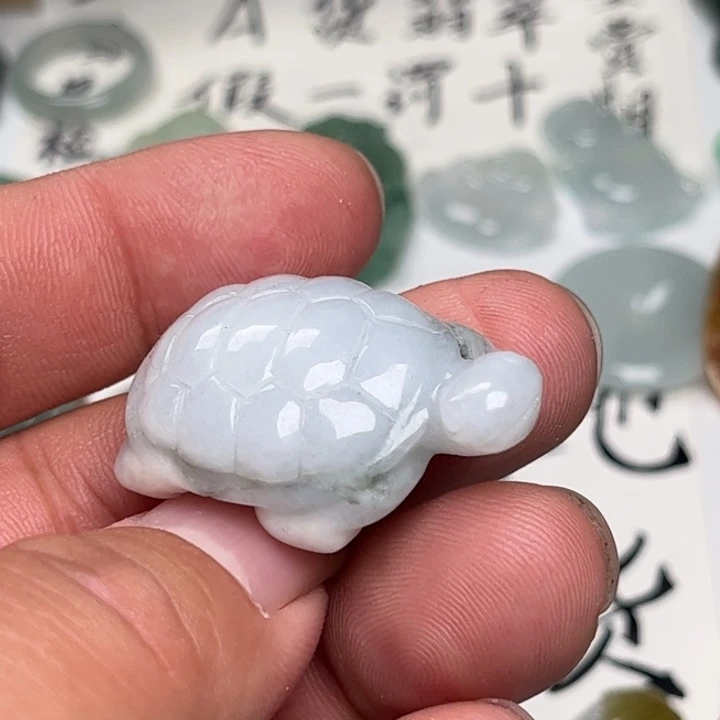 翡翠未镶嵌颈饰乌龟 茶宠