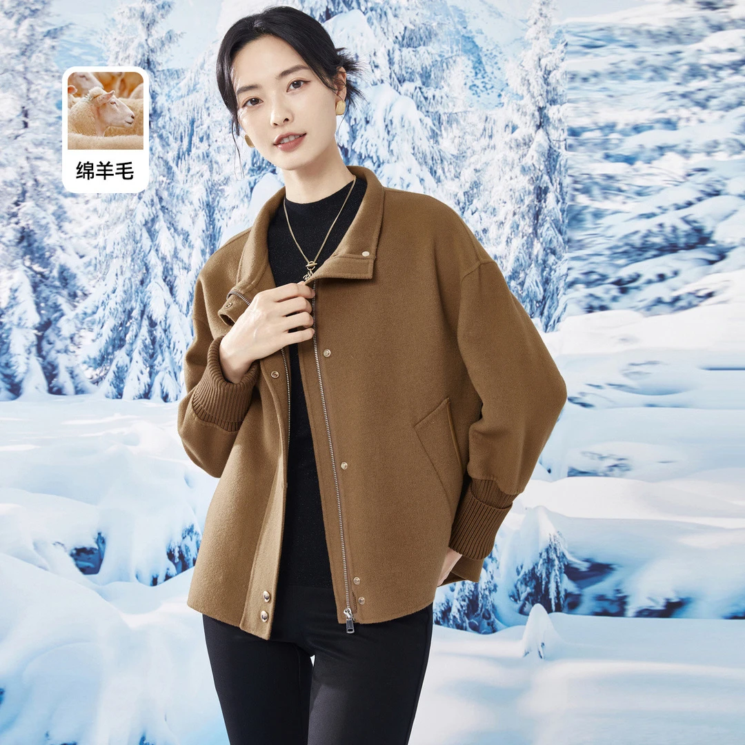 【众心专享价】冬季美拉德风时尚气质纯羊毛大衣女高级感外套