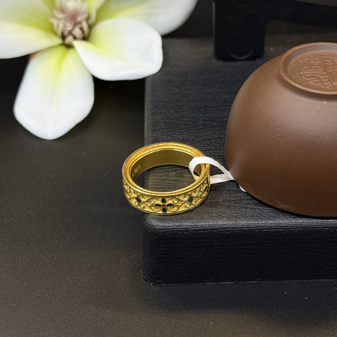 【恒潮珠宝】11.96g足金古法如意戒指H096383