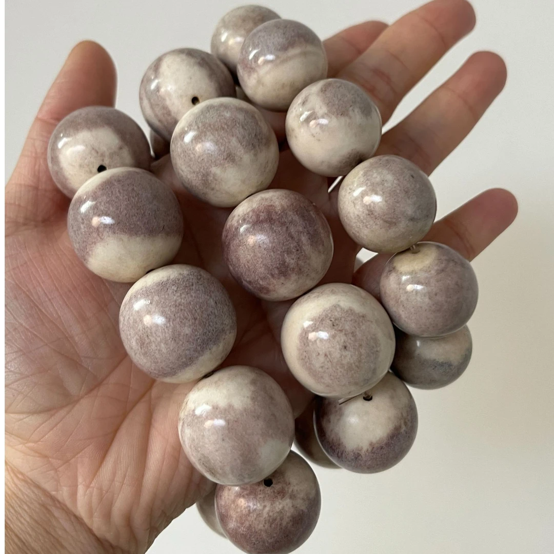 天然紫血鹿角手串手持