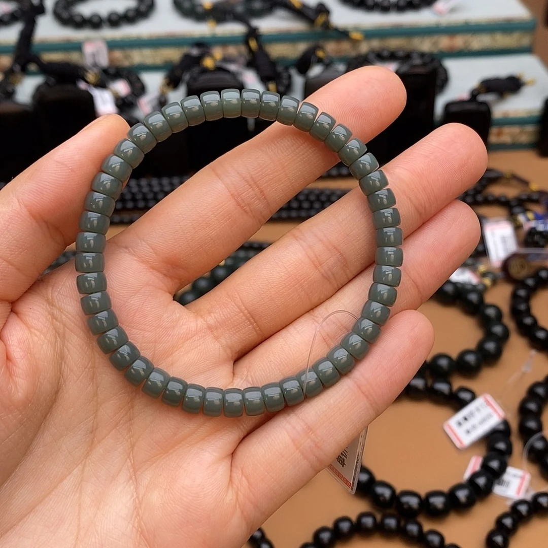 手链未镶嵌和田玉（青玉）花****ღ