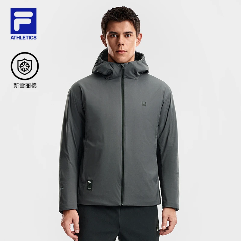 FILA斐乐男士3M新雪丽高效棉服户外保暖外套运动连帽A11M611904