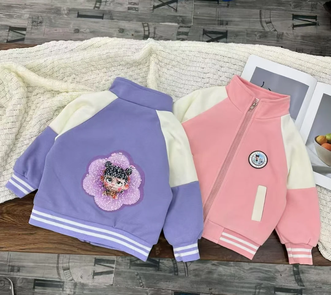秋季上衣时尚拉链普通外套立领运动休闲童装卡通春款学院风