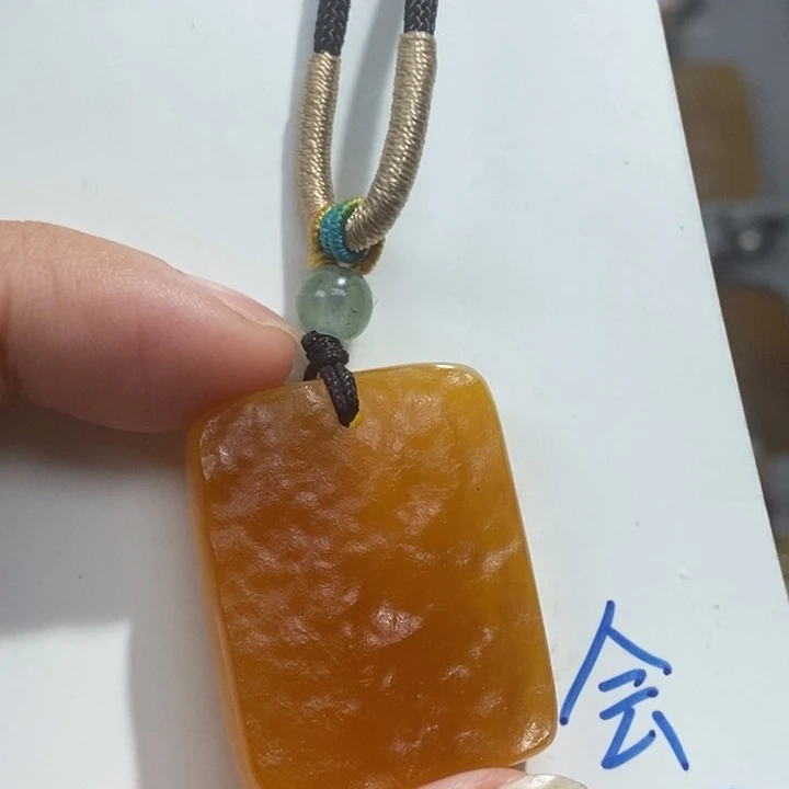 定制琥珀未镶嵌琥珀蜜蜡吊坠项链